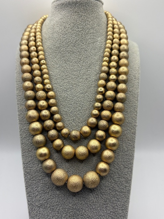 Jewelry - Luxurious Gold Multi-Strand Beaded Necklace 3 necklaces lightweight Layers